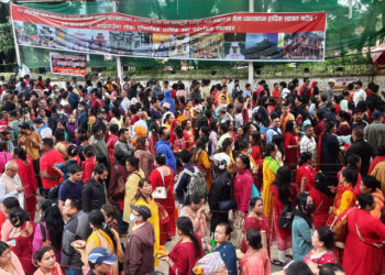 Devotees visiting Machhenarayan Temple