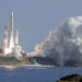 A second test model of H3 rocket lift off from the launching pad at Tanegashima Space Center on the southwestern island of Tanegashima