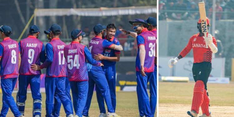 Canada Sets 286 Run Target Against Nepal in ODI Series Match