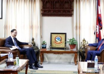 Chinese Vice Minister Sun Weidong(left) And Deputy Prime Minister And Minister Of Foreign Affairs Narayan Kaji Shrestha Holds Courtesy Meeting