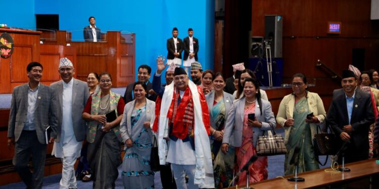 Pm Oli Secures Trust Vote With Two Thirds Majority