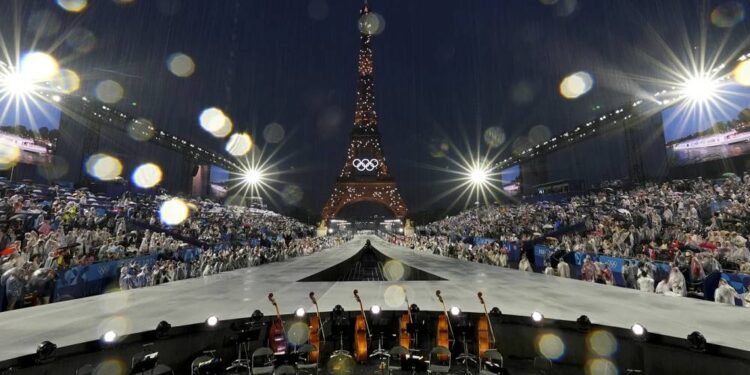 Rain Pours Down In Paris, France, During The Opening Ceremony Of The 2024 Summer Olympics